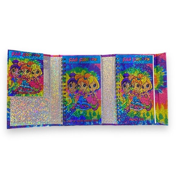 Lisa Frank Fab Friends Tie Dye Tri-Fold Address Book Memo Pad Sticker Book - Picture 3 of 5